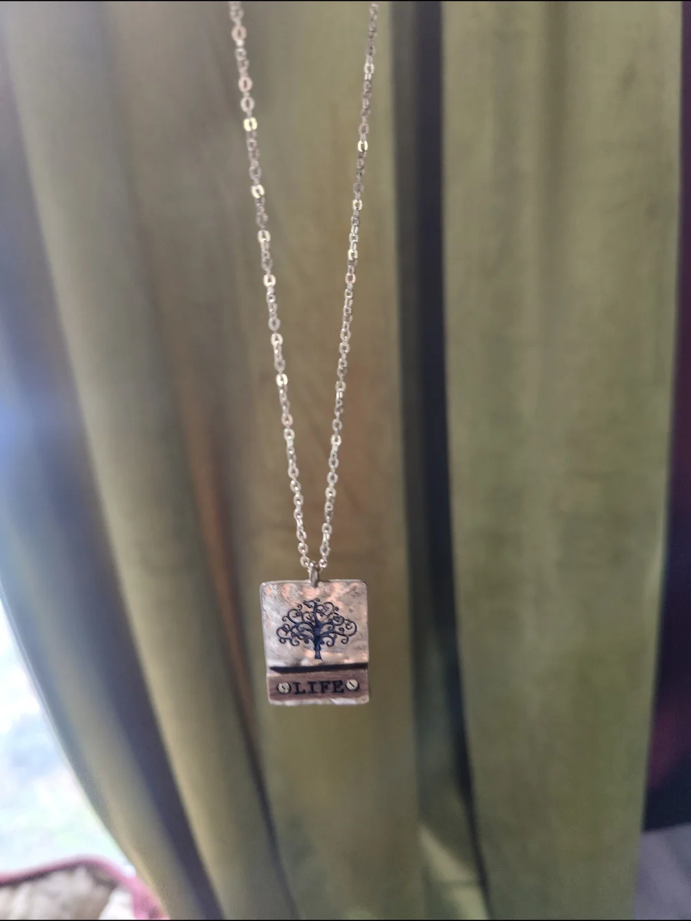 Silver 'Life' Tree Pendant Necklace